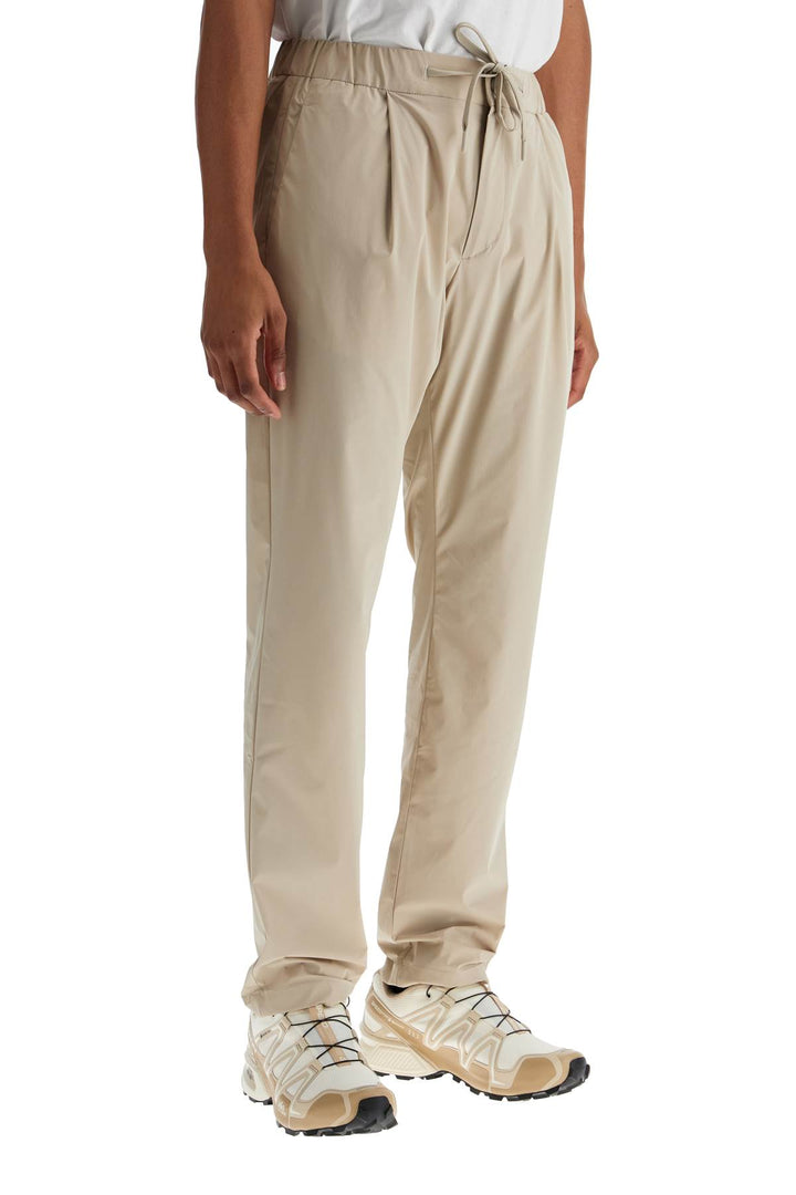 Beige Nylon Straight Pants