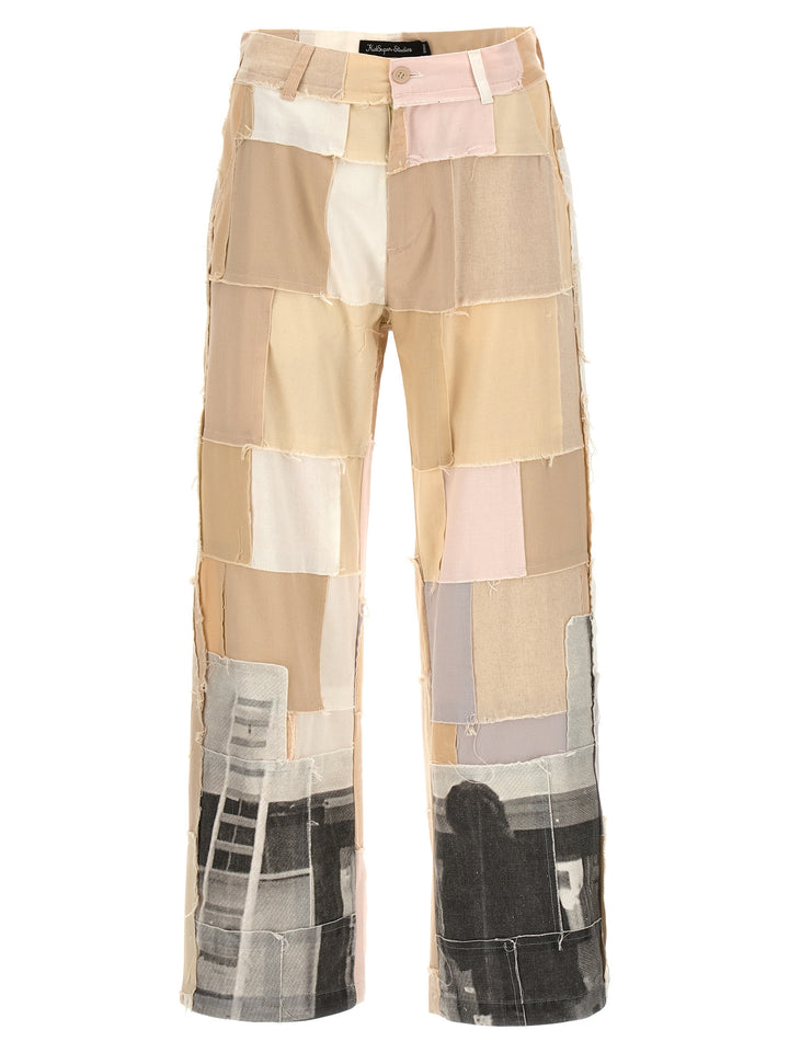 Patchwork Pants Beige