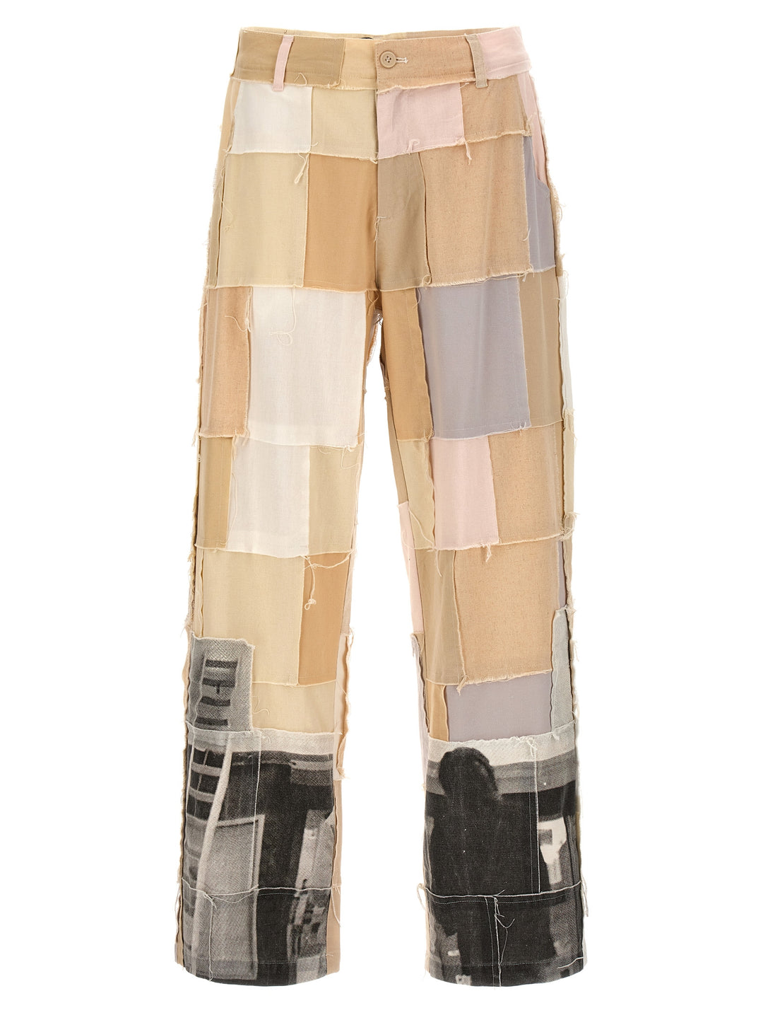 Patchwork Pants Beige