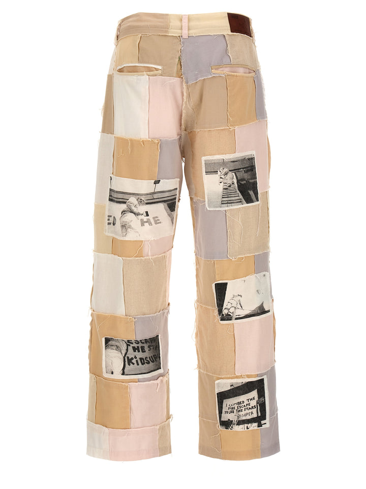 Patchwork Pants Beige