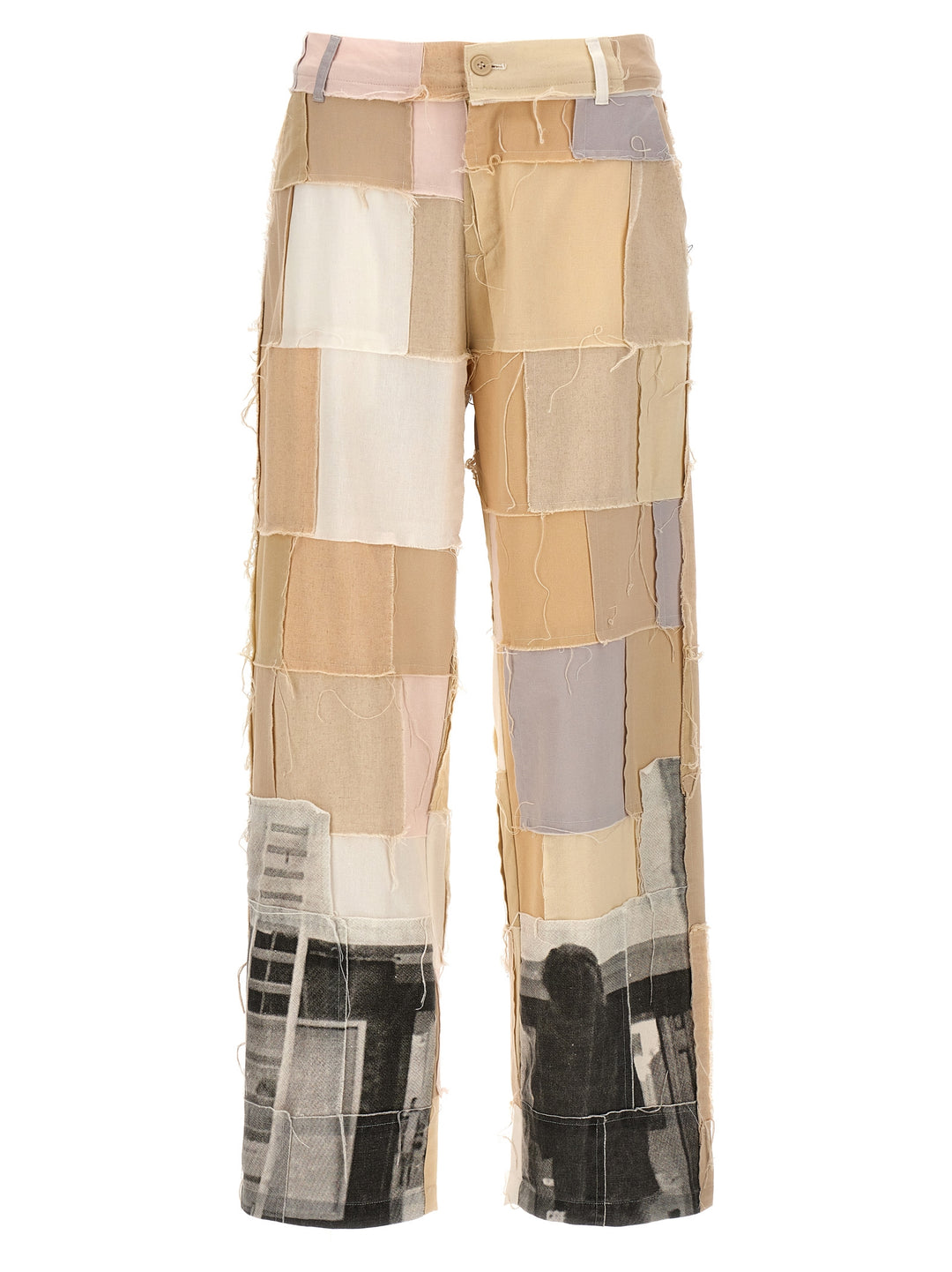 Patchwork Pants Beige