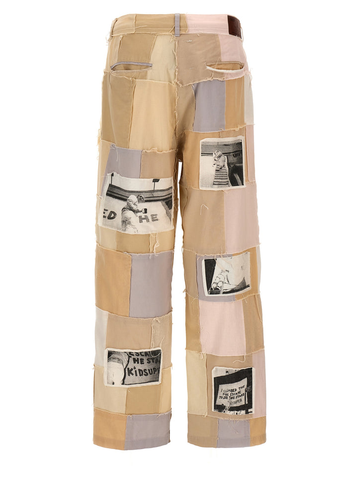 Patchwork Pants Beige