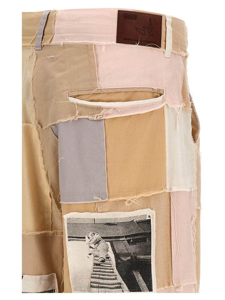 Patchwork Pants Beige