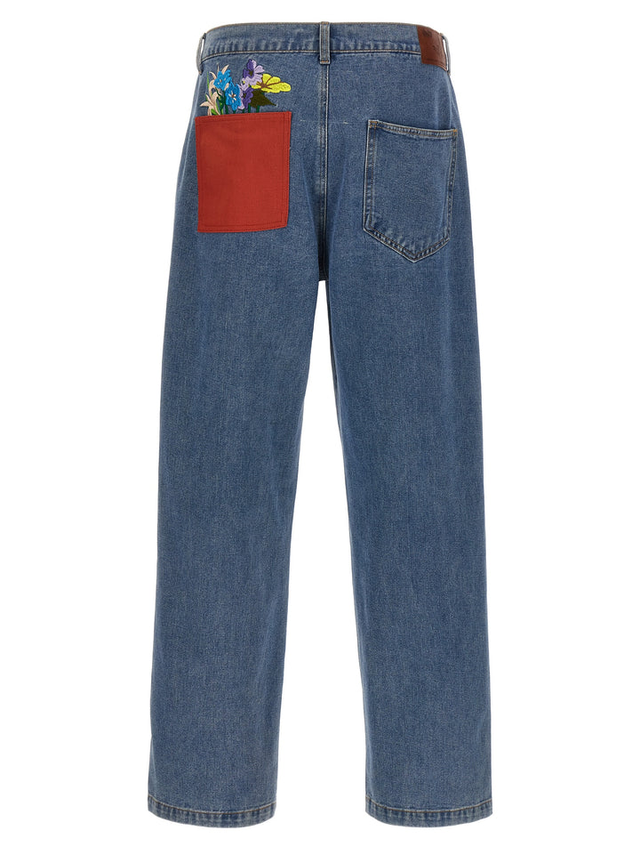 Flower Pots Jeans Blue