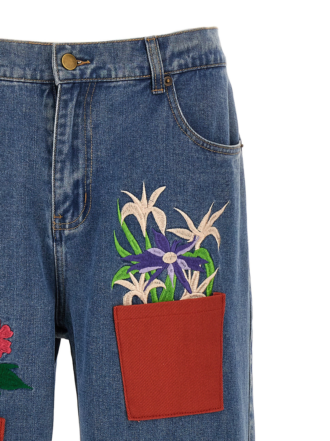 Flower Pots Jeans Blue