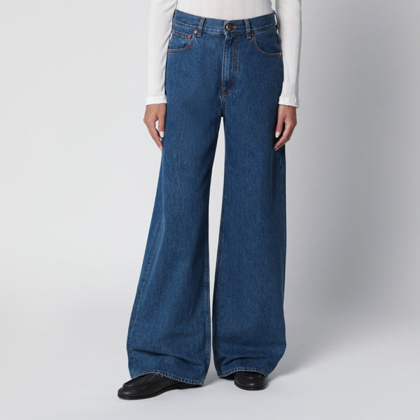 Wide-Leg Blue Sapphire Jeans