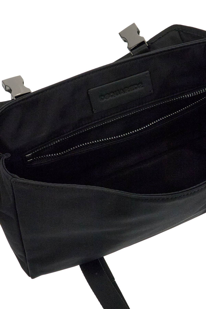 Black Shoulder Bag In Polyamide With Spacious Compartment