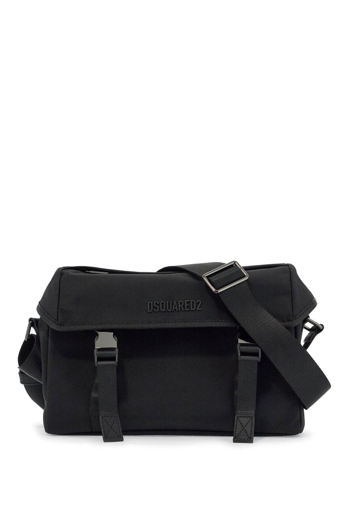 Black Shoulder Bag In Polyamide With Spacious Compartment