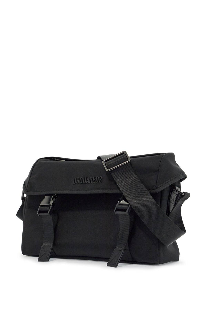 Black Shoulder Bag In Polyamide With Spacious Compartment