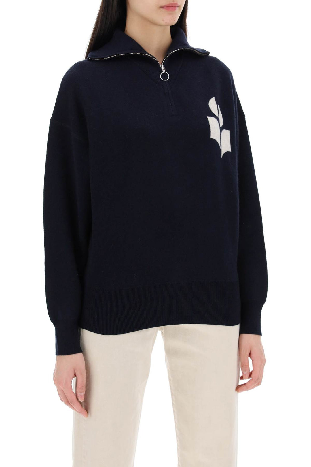 Azra Sweater With Jacquard  Logo