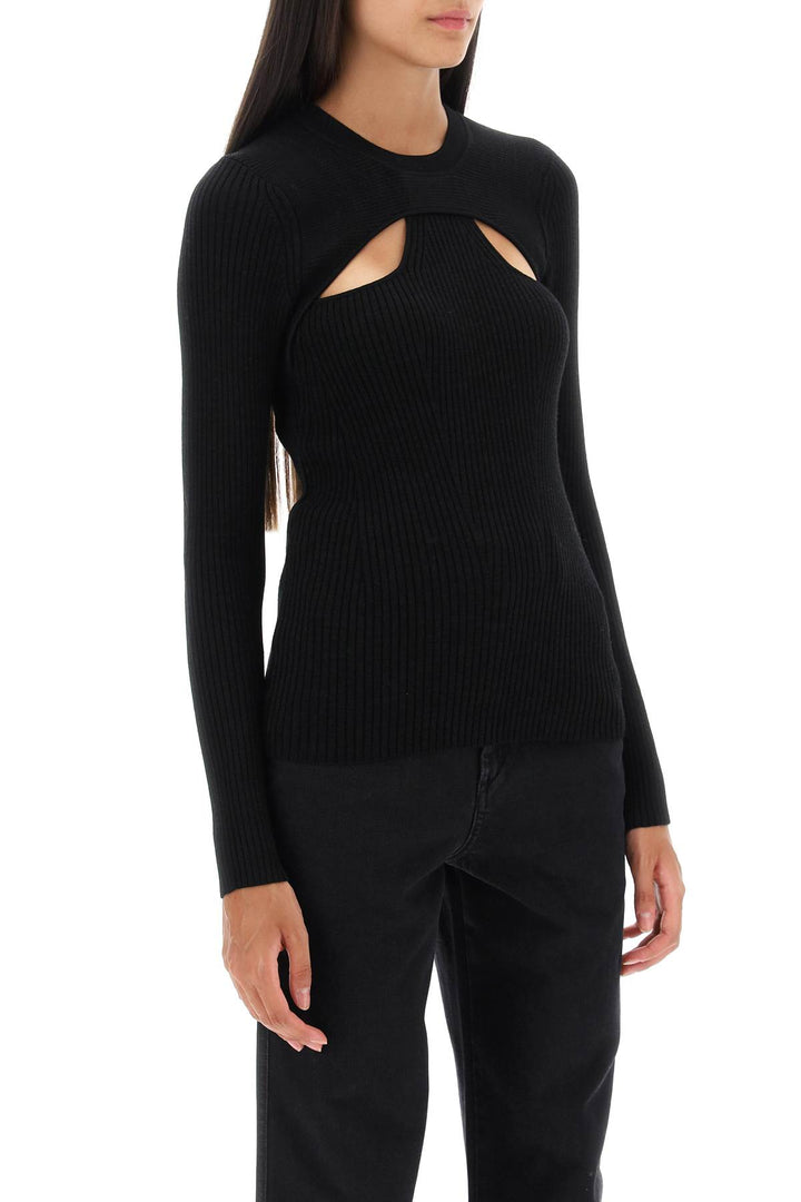 'Zana' Cut Out Sweater In Ribbed Knit