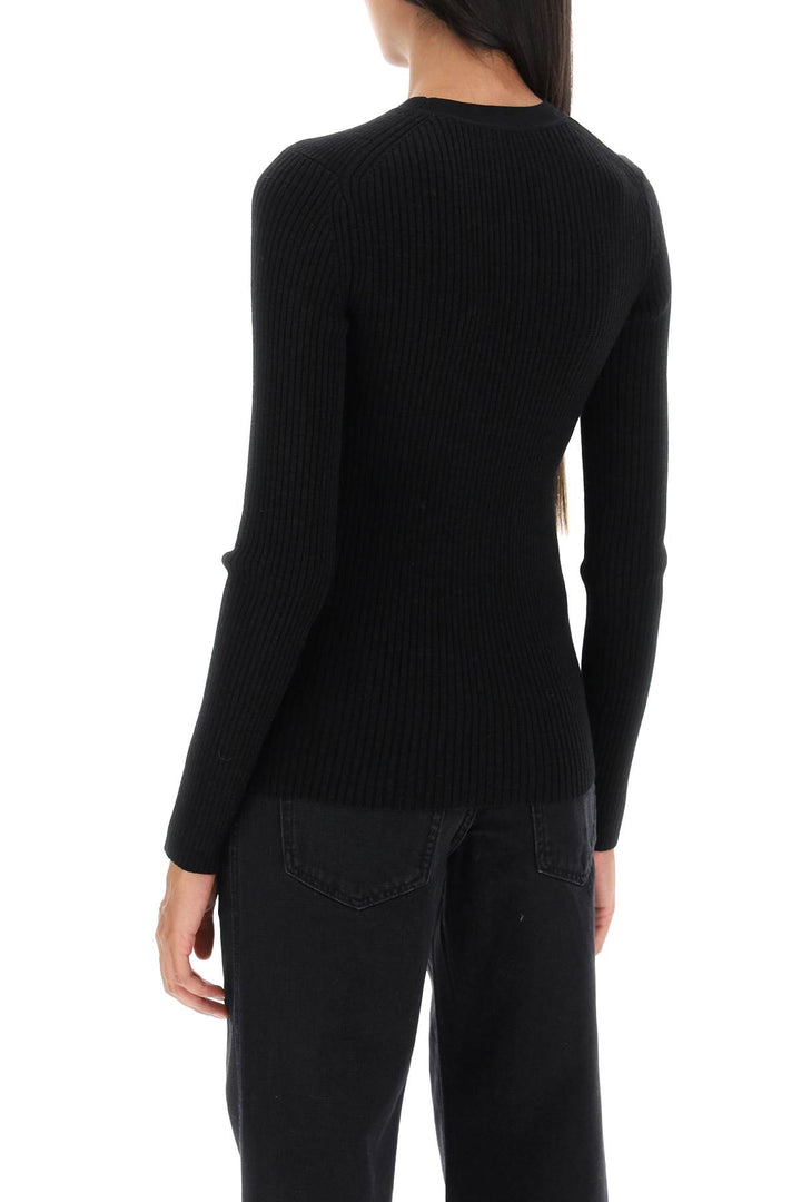 'Zana' Cut Out Sweater In Ribbed Knit