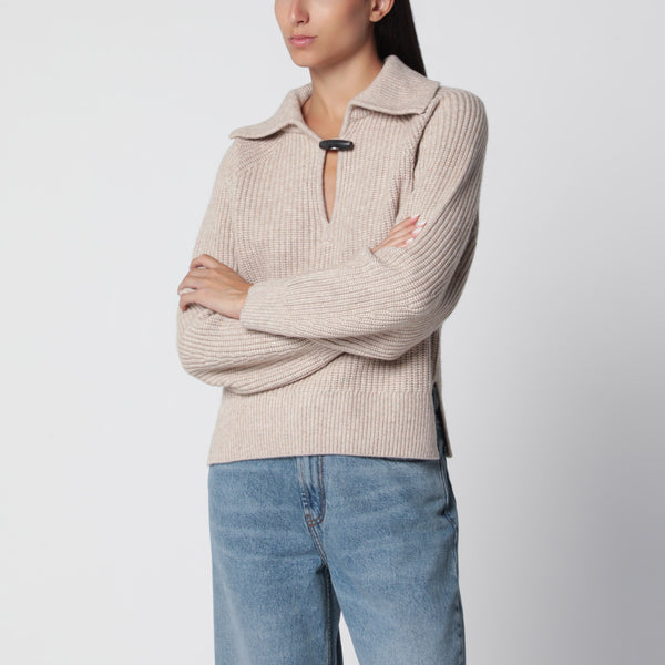 Beige Wool And Cashmere Sweater