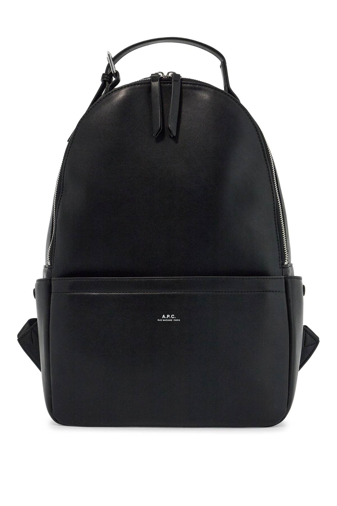 Black Unisex Backpack In Polyurethane With Adjustable Straps