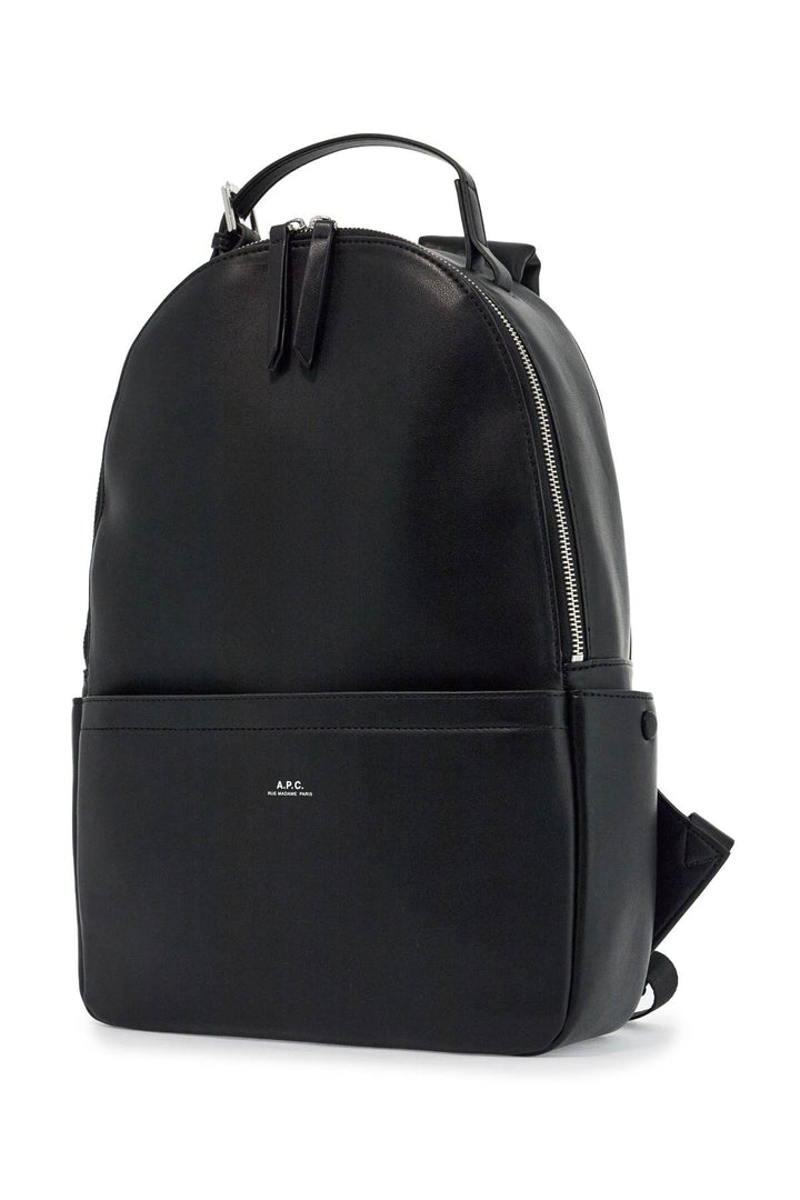 Black Unisex Backpack In Polyurethane With Adjustable Straps