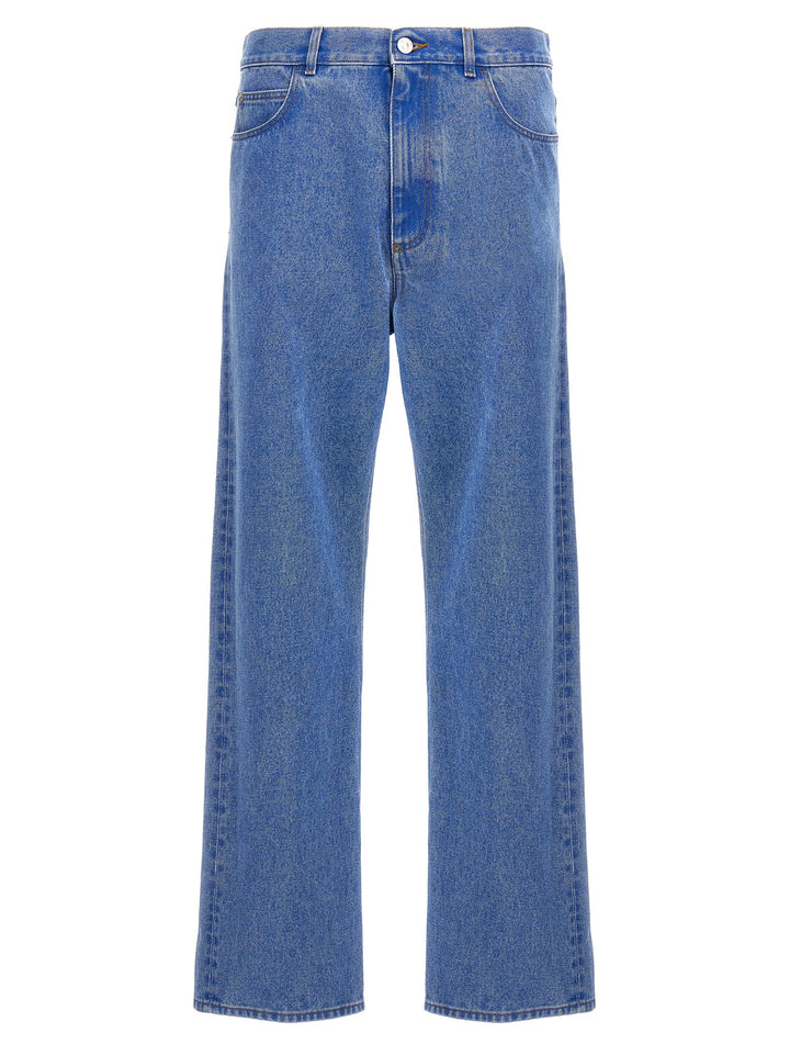 Bleached Coated Jeans Blue