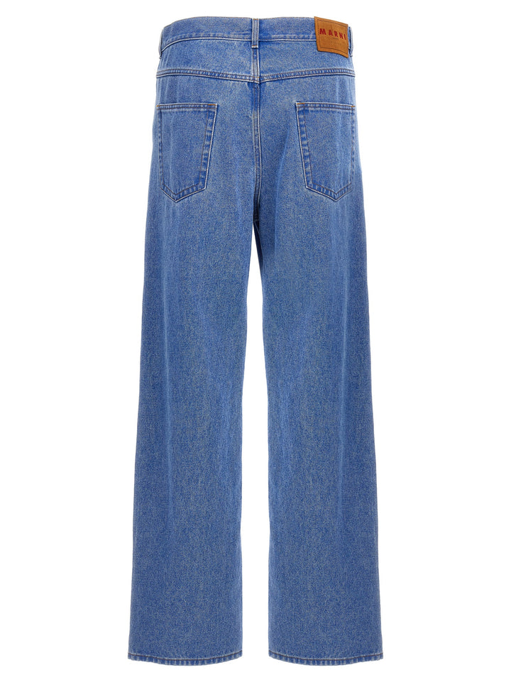 Bleached Coated Jeans Blue