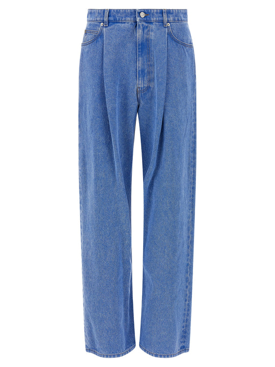 Pleat Jeans Blue