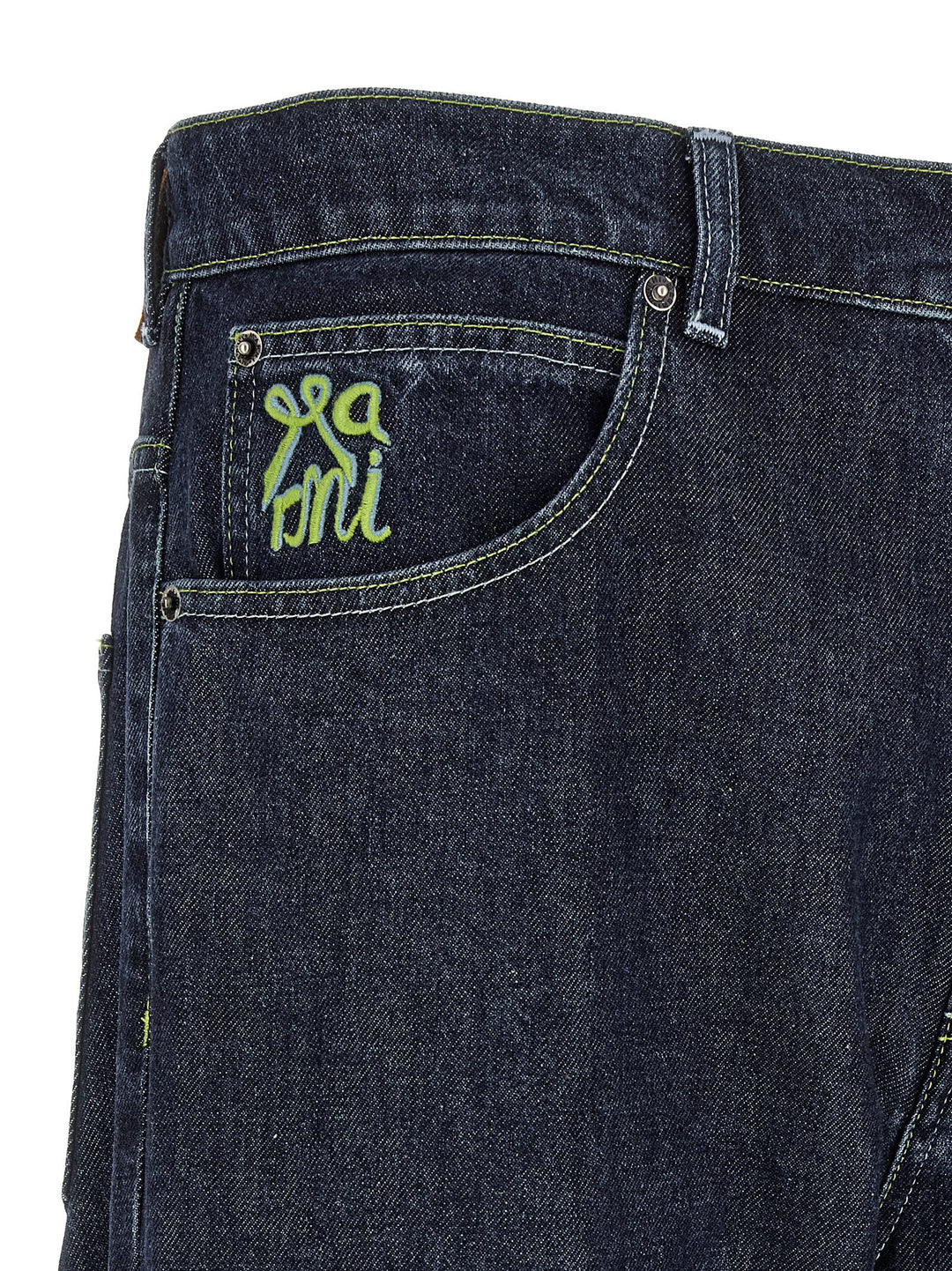 Marni Logo Embroidery Jeans - Blue | 976522e4a5d6ee1e389c0cb54fd897d9e29a7cf3
