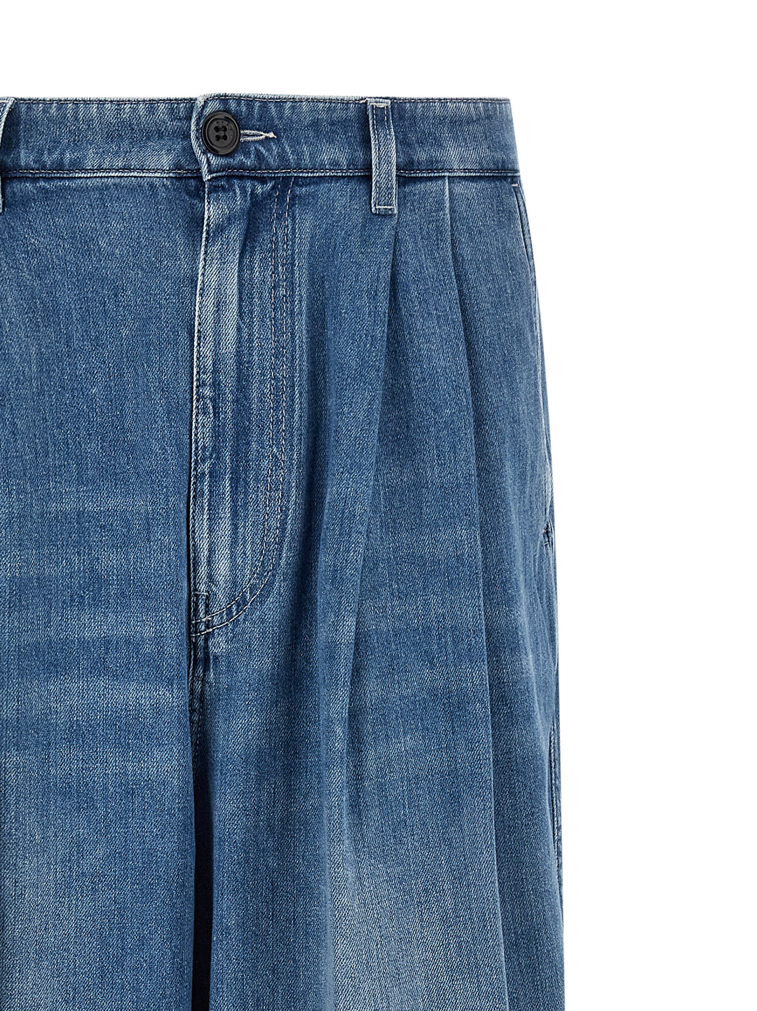 Marni Double Pleated Jeans - Blue | 469a019c60742004bd8122524c55fba6634f8be4