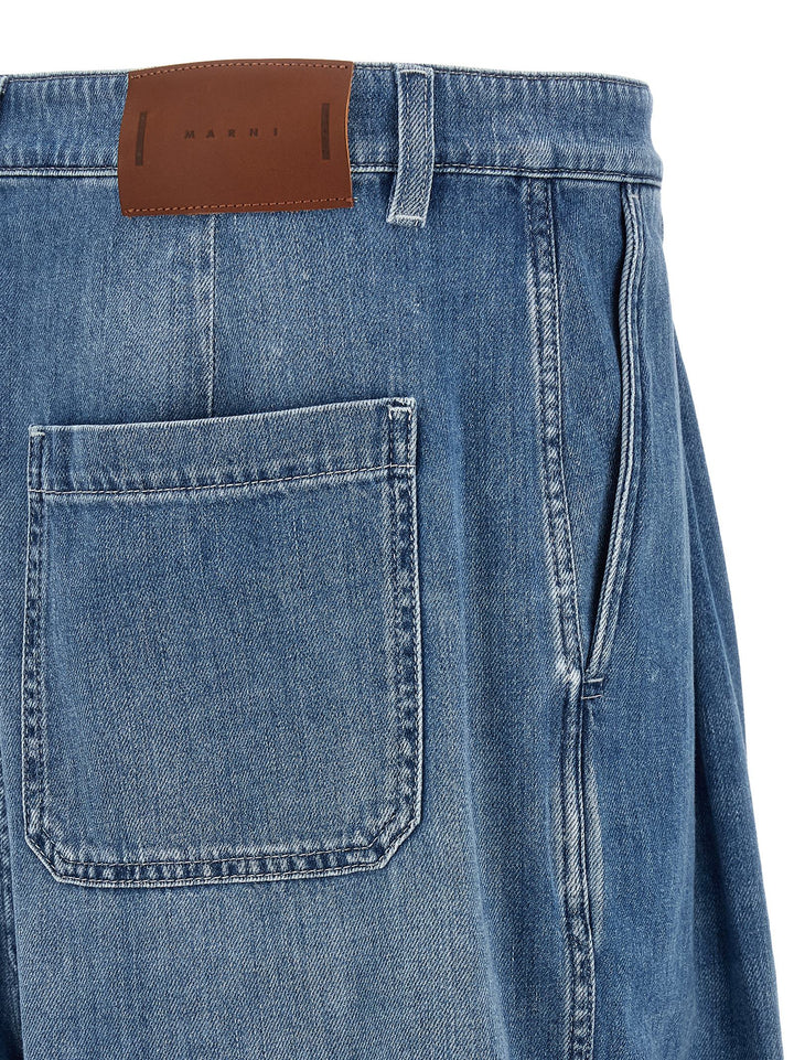 Marni Double Pleated Jeans - Blue | 4be6934d1f34100aa42983b3f1dbc53a41658b54