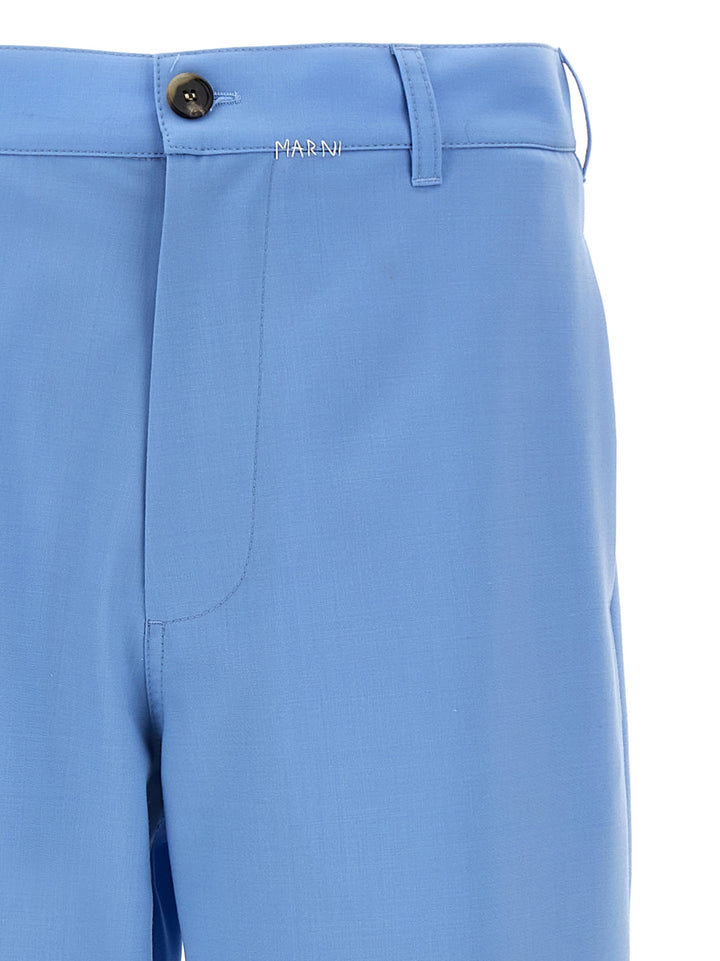 Logo Embroidery Pants Light Blue