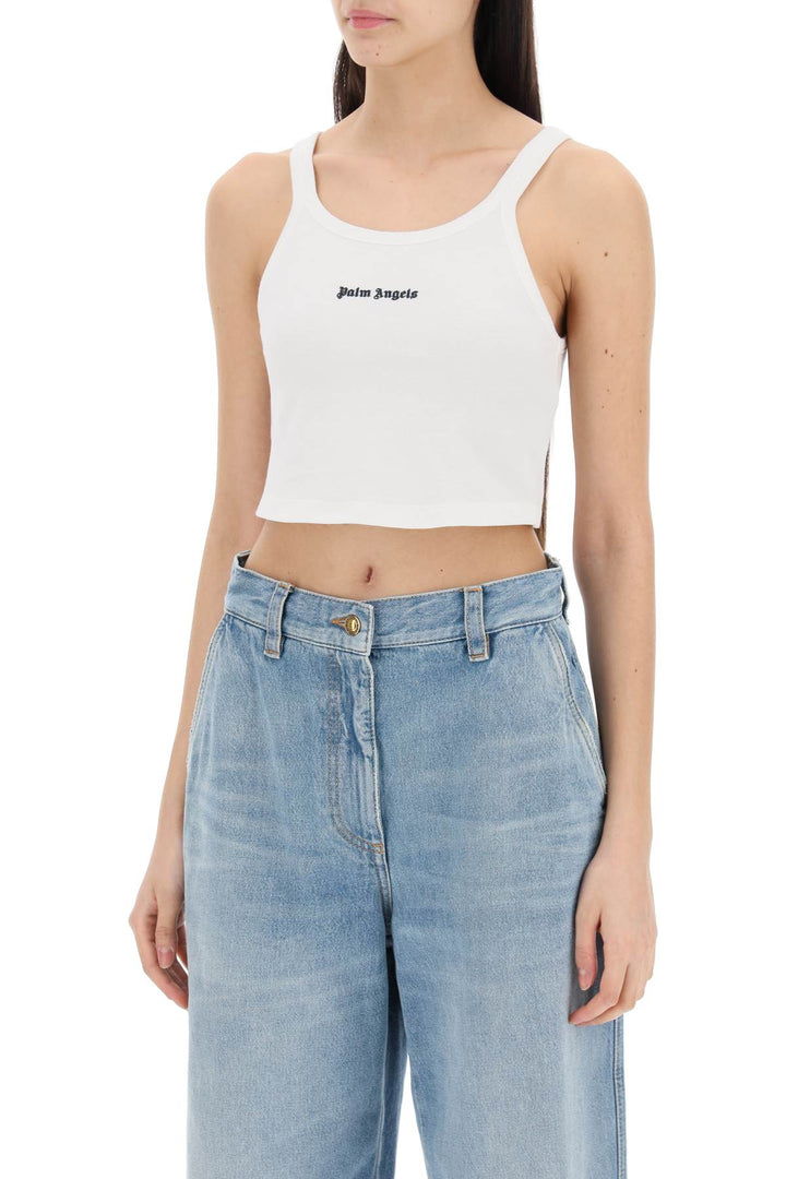 Crop Top Con Logo Ricamato