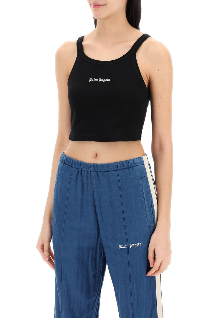 Crop Top Con Logo Ricamato