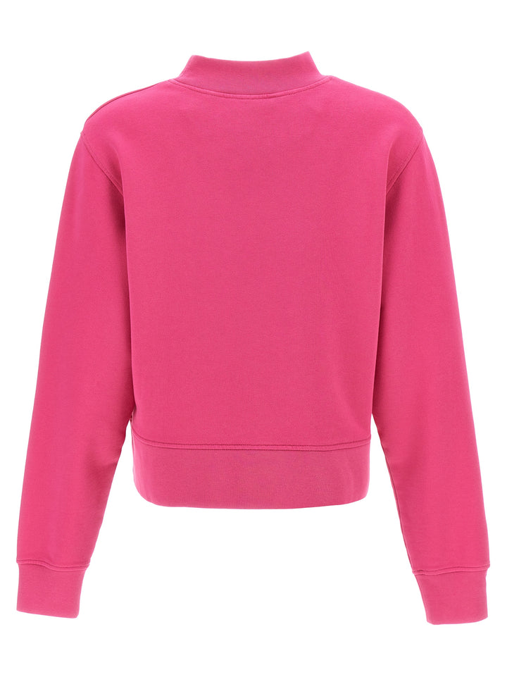 Neck Logo Sweatshirt Fuchsia