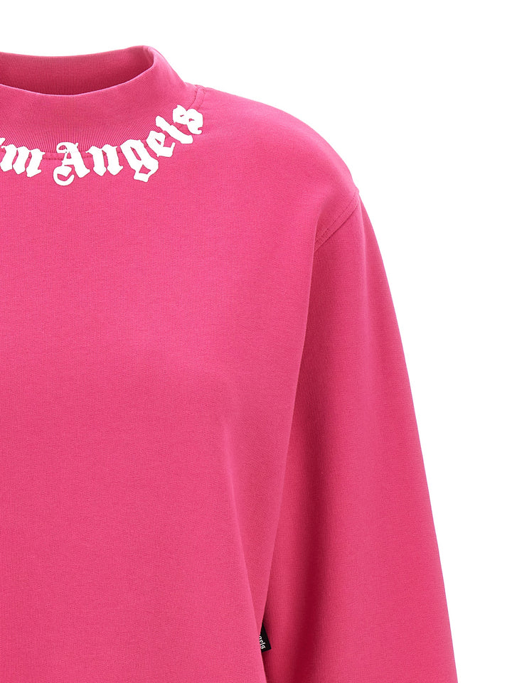 Neck Logo Sweatshirt Fuchsia