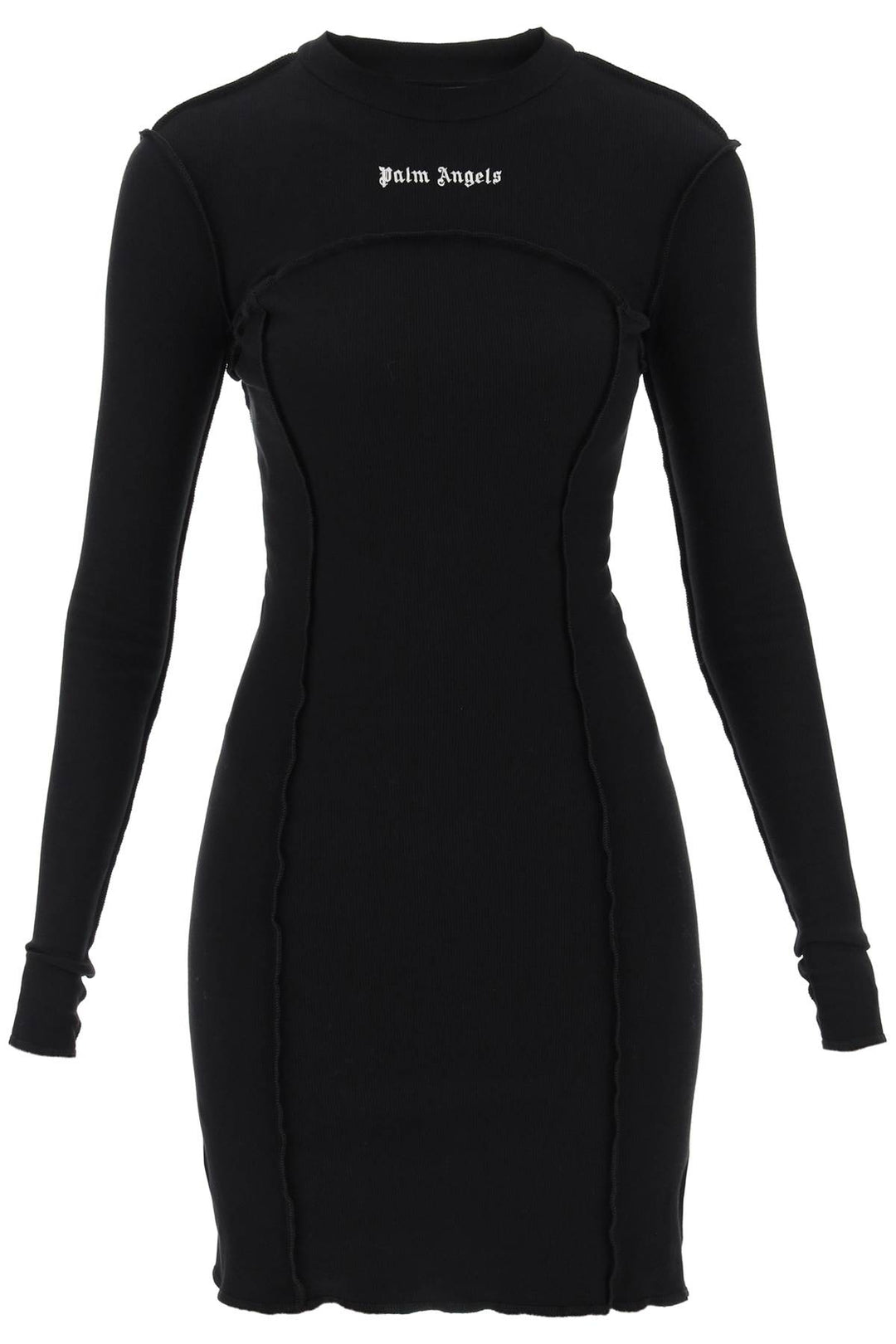 Long Sleeved Mini Dress In Ribbed Jersey