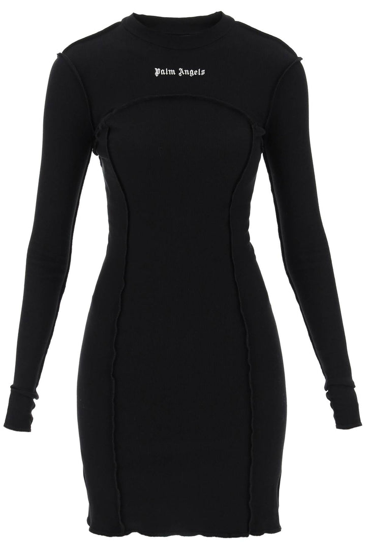 Long Sleeved Mini Dress In Ribbed Jersey