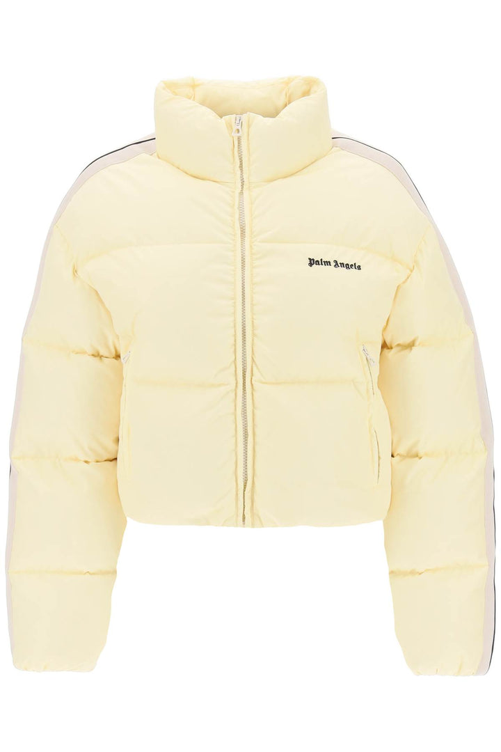 Cropped Puffer Jacket With Bands On Sleeves