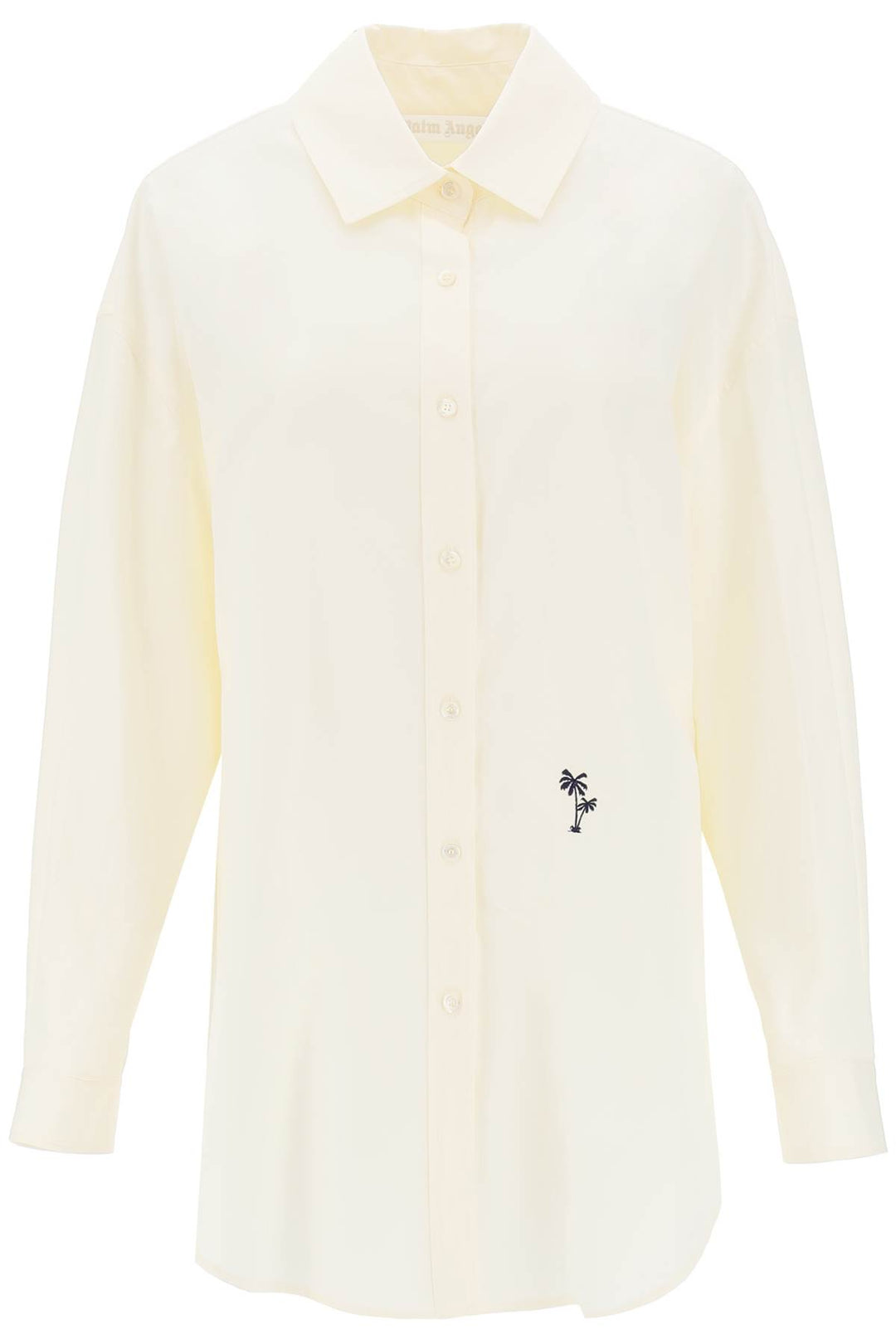 Poplin Shirt With Palm Embroidery