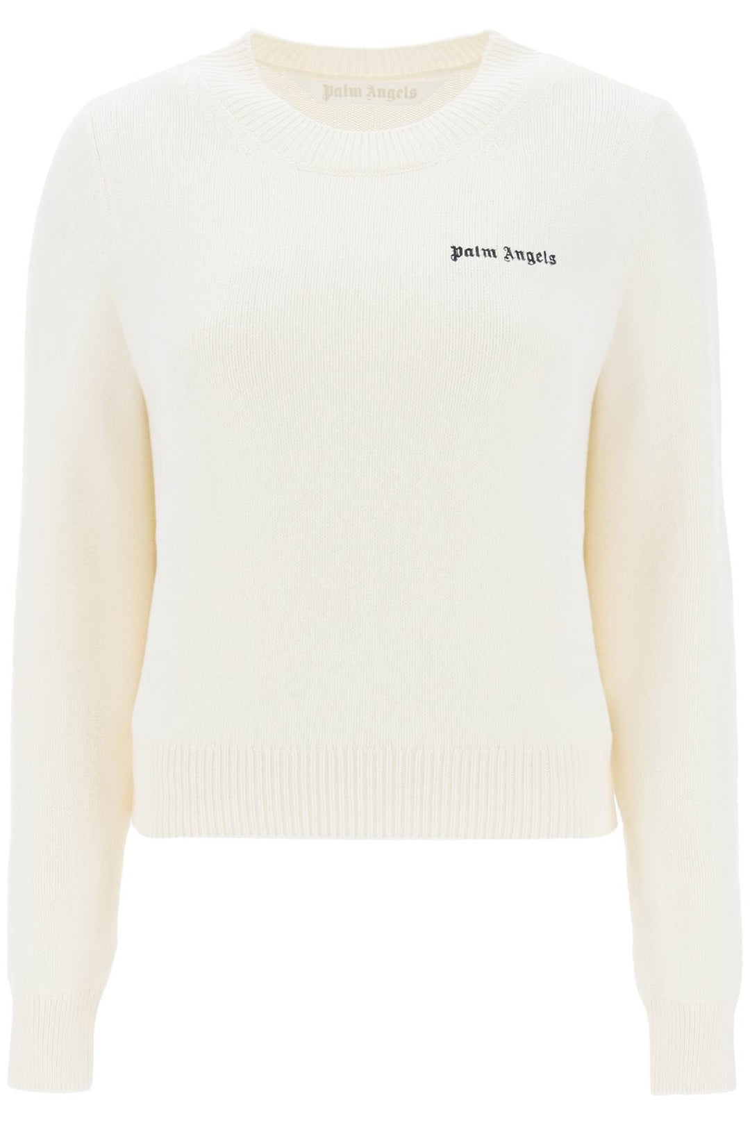 Cropped Sweater With Logo Embroidery