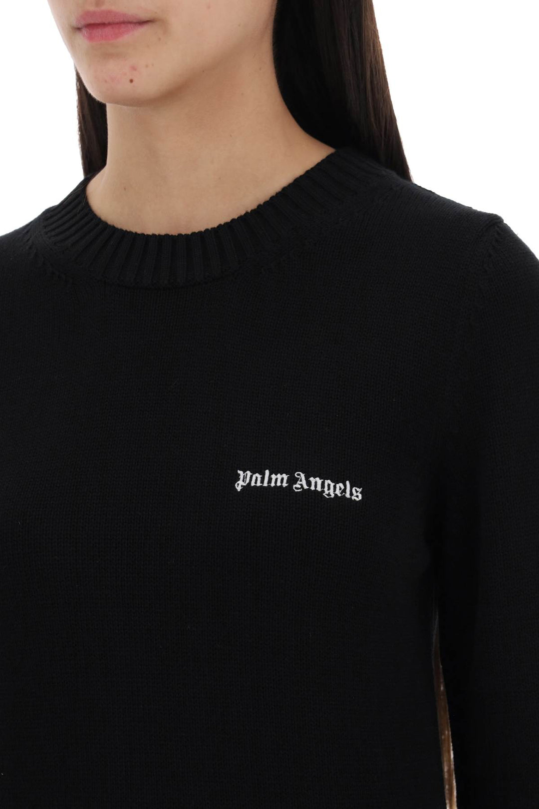 Pullover Cropped Con Ricamo Logo