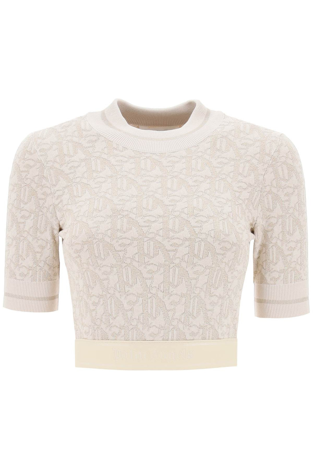 Monogram Cropped Top In Lurex Knit