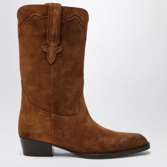 Hilda Boots In Cognac Suede