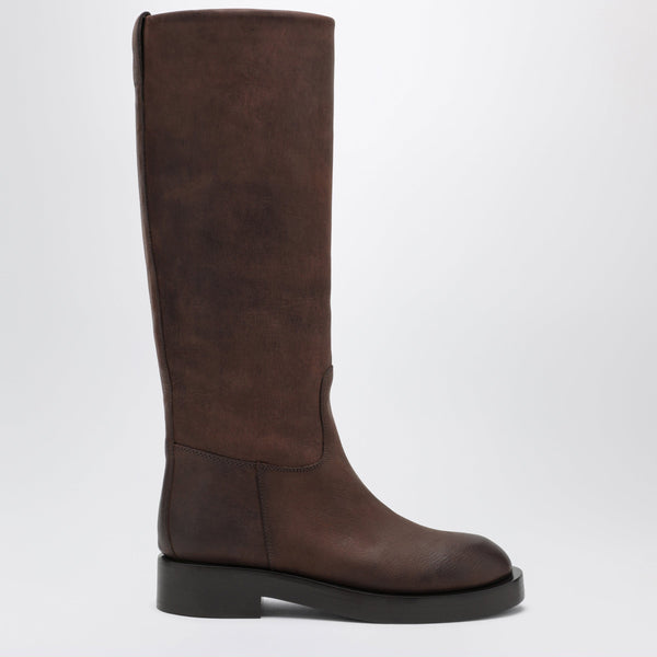 Ebony Brown Napa Leather Boots