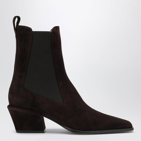 Bettina Suede Boots In Chocolate Brown
