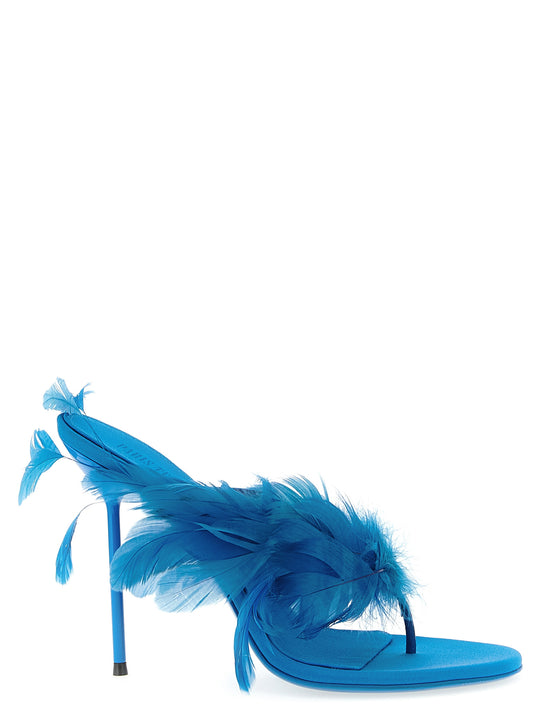 Lidia Feather Thong Sandals Blue