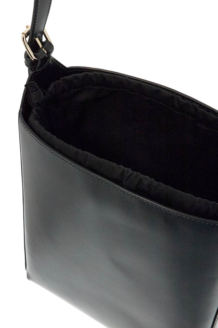 Minimalist Black Leather Crossbody Bag With Adjustable Strap