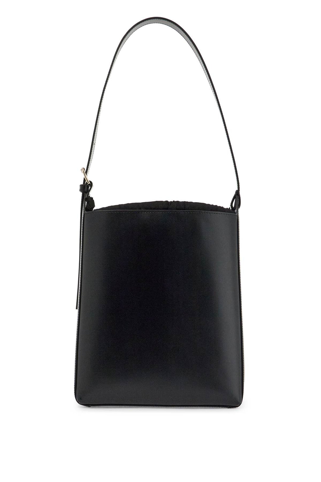 Minimalist Black Leather Crossbody Bag With Adjustable Strap