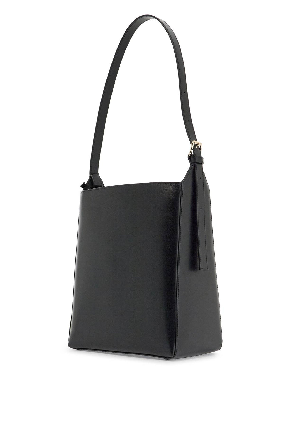 Minimalist Black Leather Crossbody Bag With Adjustable Strap