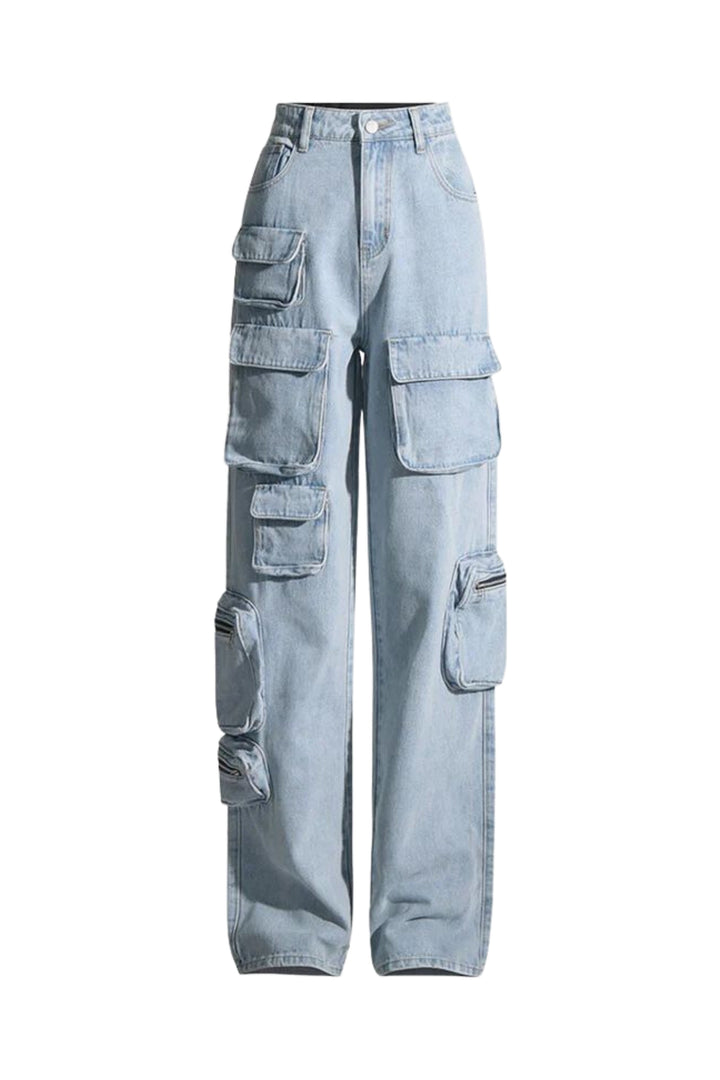 Cargo Pants in Blue Cotton