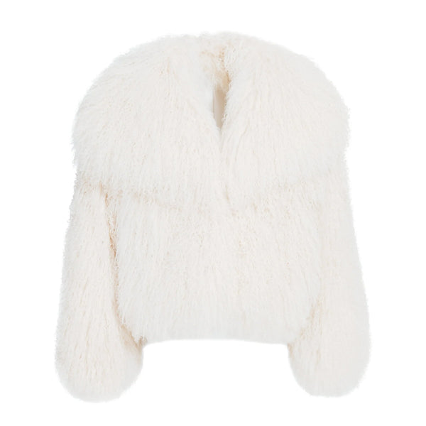 Loyenne White Coat in Lambskin