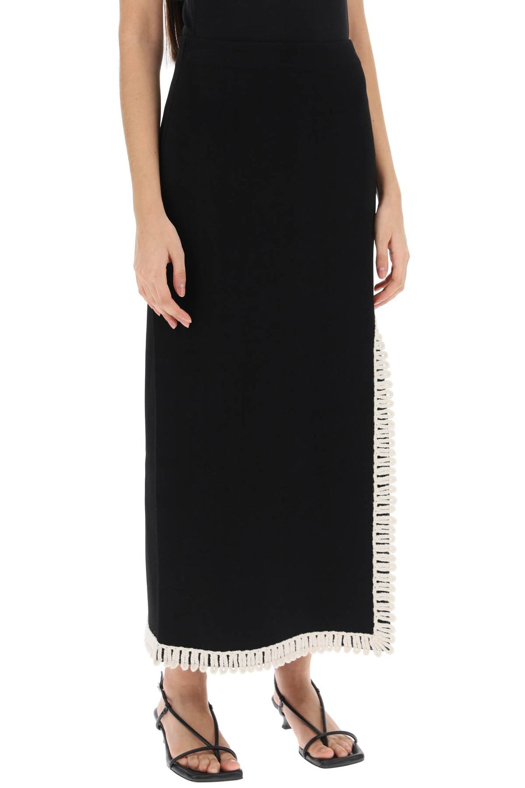 Gabie Maxi Skirt With Crochet Trims