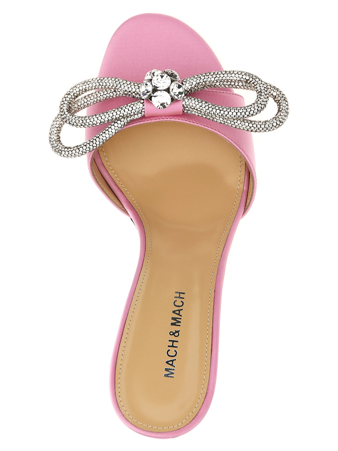 Double Bow Round Toe Barbie Satin Sandals Pink