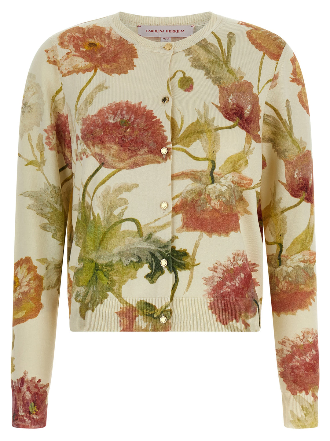 Carolina Herrera Floral Print Cardigan Sweaters and Cardigans - White | 22fefb24a666ca838eb41b1605a461769cc6acdd