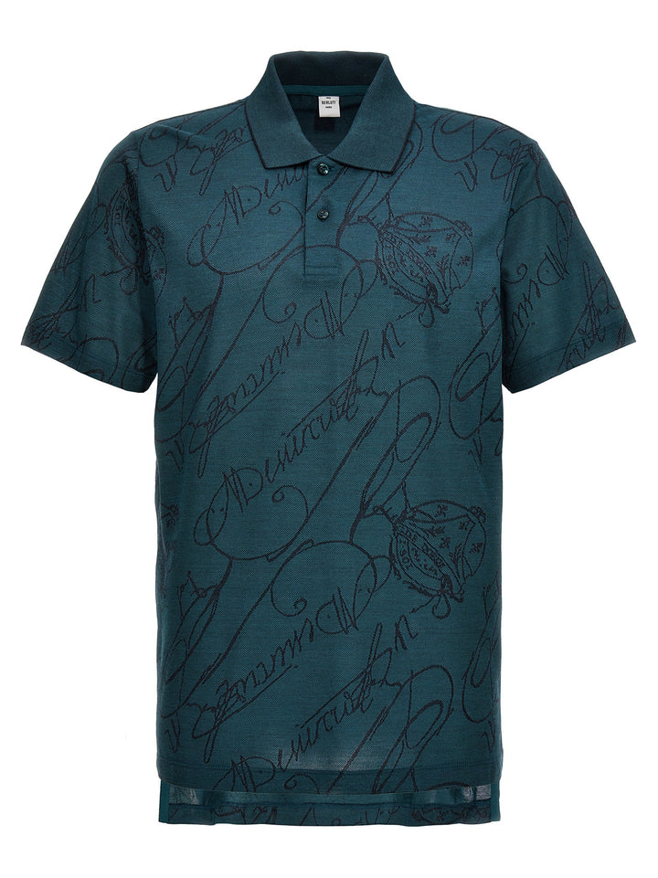 Gradient Scritto Polo Blue